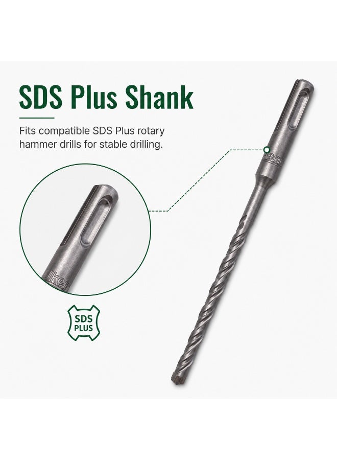 Uken SDS Plus Hammer Drill Bit 6mm x 160mm, Carbide Tip Masonry Drill Bit for Concrete Brick Stone Wall Drilling, Rotary Hammer Drill Accessory - Image 2