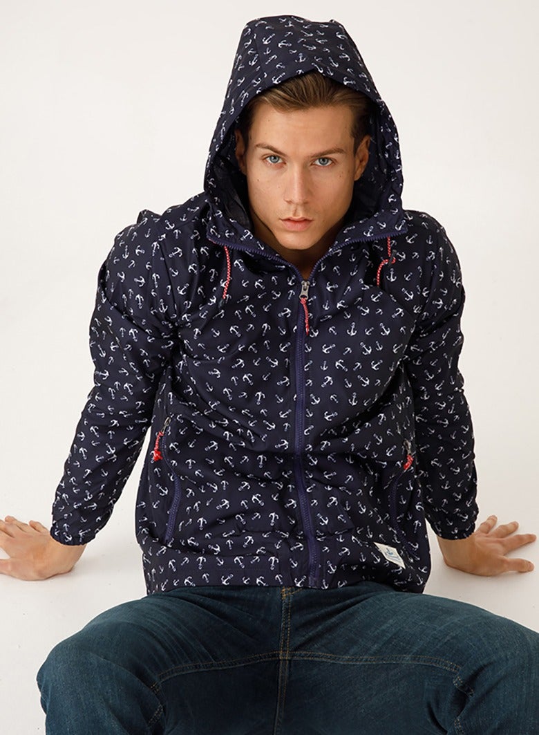 Anemoss Anchor Rain Jacket, Waterproof, Hooded, Rain Coats For Men, Windbreaker, Durable, Protective, Breathable, Regular Fit, Mens Rain Jacket, Size M - Image 2