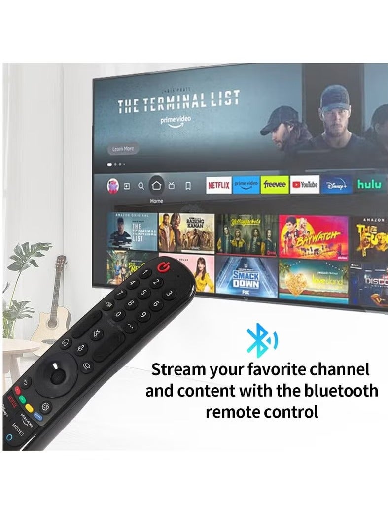 عربست جهاز تحكم عن بعد صوتي MR21GA، جهاز تحكم عن بعد ذكي مدمج ومتين مع وظائف بلوتوث ومؤشر، جهاز تحكم عن بعد سحري بديل متوافق مع جميع موديلات تلفزيون LG الذكية، (قطعة واحدة) - Image 3