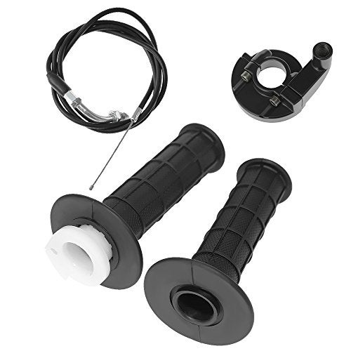 Anxingo 7/8" Twist Throttle Handle Kit with Handle Grip Cable Throttle Clamp, for Dirt Bike Quad ATV Pit 50cc 125cc 150cc 250cc 125cc 140cc 4-Stroke Mini Bike Pocket Bike - Image 1