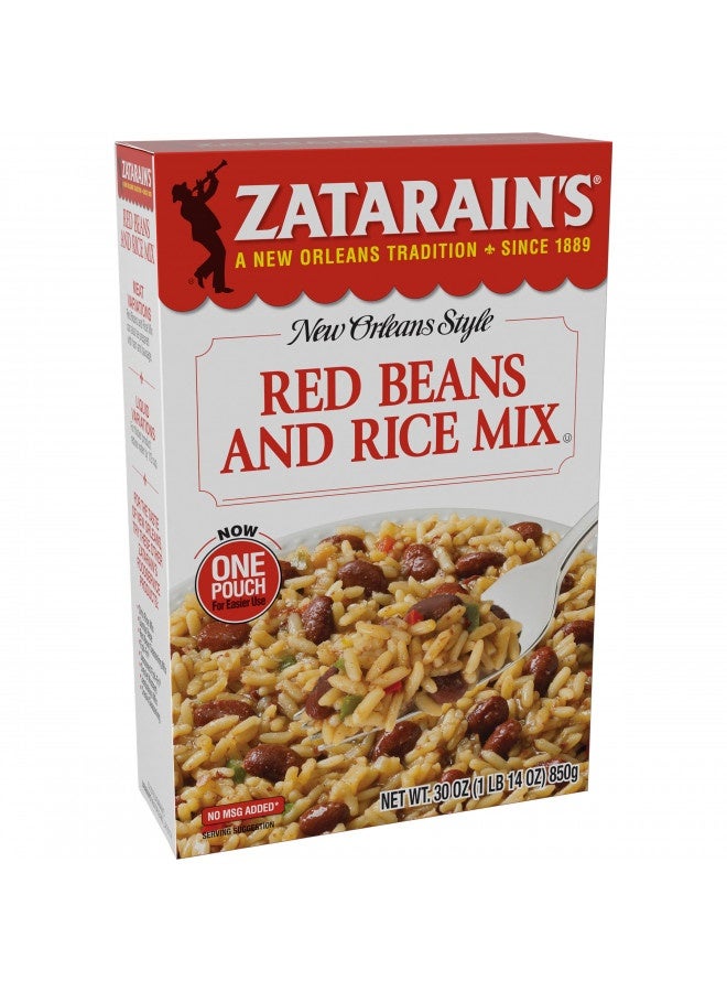 Zatarain'S Red Beans And Rice Mix, 30 Oz - One 30 Ounce Box Of Red Beans And Rice Seasoning Mix, Easy One-Pot Meal With Premium Spices - Image 1