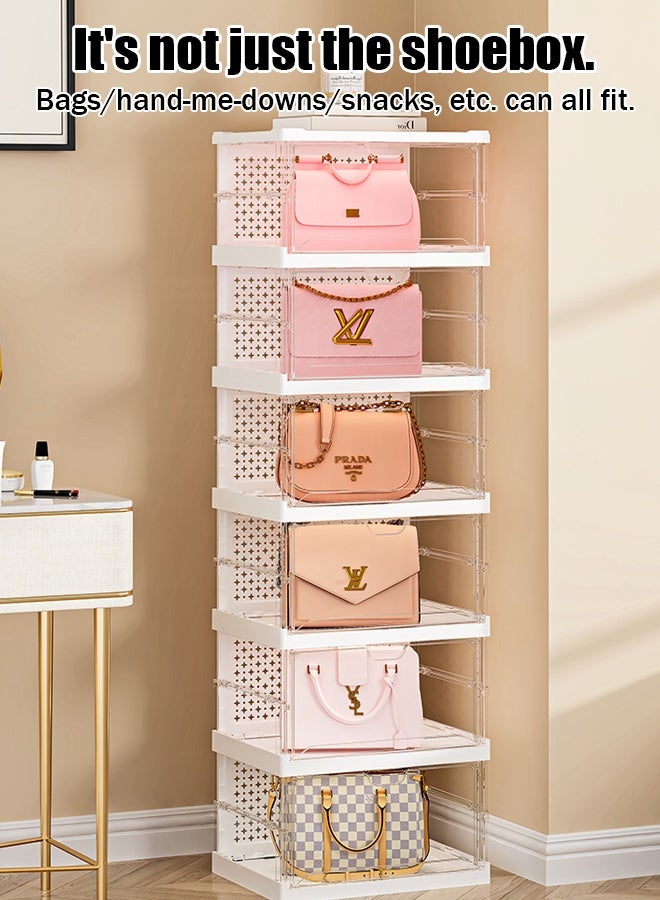 Generic The box has been completely upgraded and comes with a hassle-free installation feature. It features 6 layers of foldable shoe storage, a large capacity, and an enhanced, thickened dust-proof shoe rack.  - Image 3
