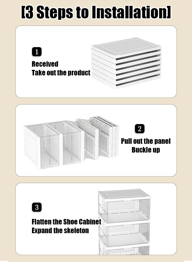 Generic The box has been completely upgraded and comes with a hassle-free installation feature. It features 6 layers of foldable shoe storage, a large capacity, and an enhanced, thickened dust-proof shoe rack.  - Image 2