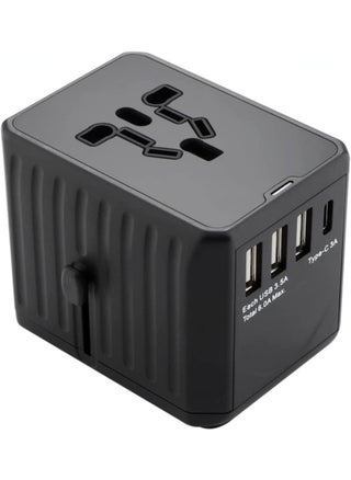 Multi-Function Power Adapter for Travel, International Power Conversion Connector, 3Type-A & 1Type-C,4USB Interface, Universal Standard in Uk, Usa, Australia and Europe, Etc (Black) - pzsku/Z69FF39CFB8FA43F24B1AZ/45/_/1739784165/7957d501-8e2d-4a82-bc07-45f469f5cfbd