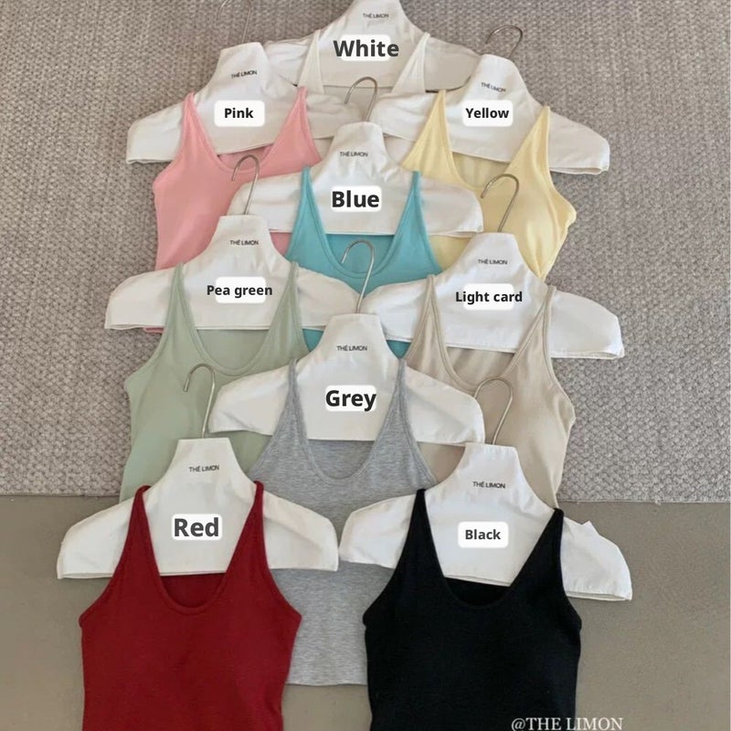 Women's Padded Camisole Top, Solid Color, Sleeveless - Image 5