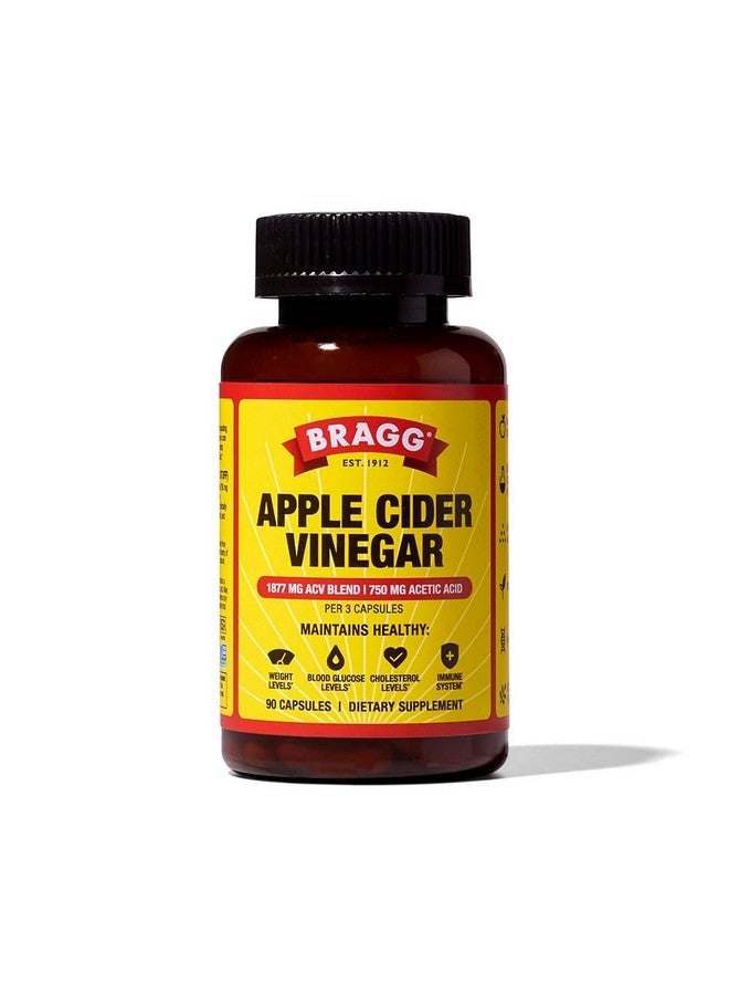 Bragg Apple Cider Vinegar Capsules with Vitamin D and Zinc - 90 Capsules - Supports The Immune System - Image 1