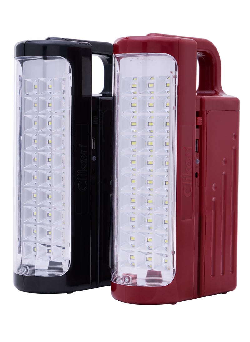Clikon Clikon 2 In 1 Portable Rechargeable LED Lantern, Emergency Light With Power bank Function, 30 Pcs SMD LED, Charge Through Solar panels, Perfect for Home, Camping, Outdoor  - Image 1