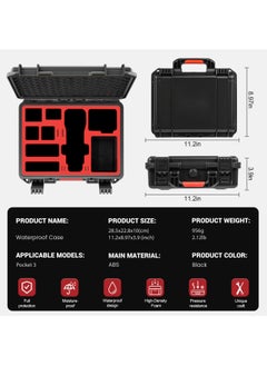 Y&D NALACAL Hard Case for Pocket 3, Multifunctional Portable Waterproof DJI 3 Creator Combo Camera Accessories  - Image 3