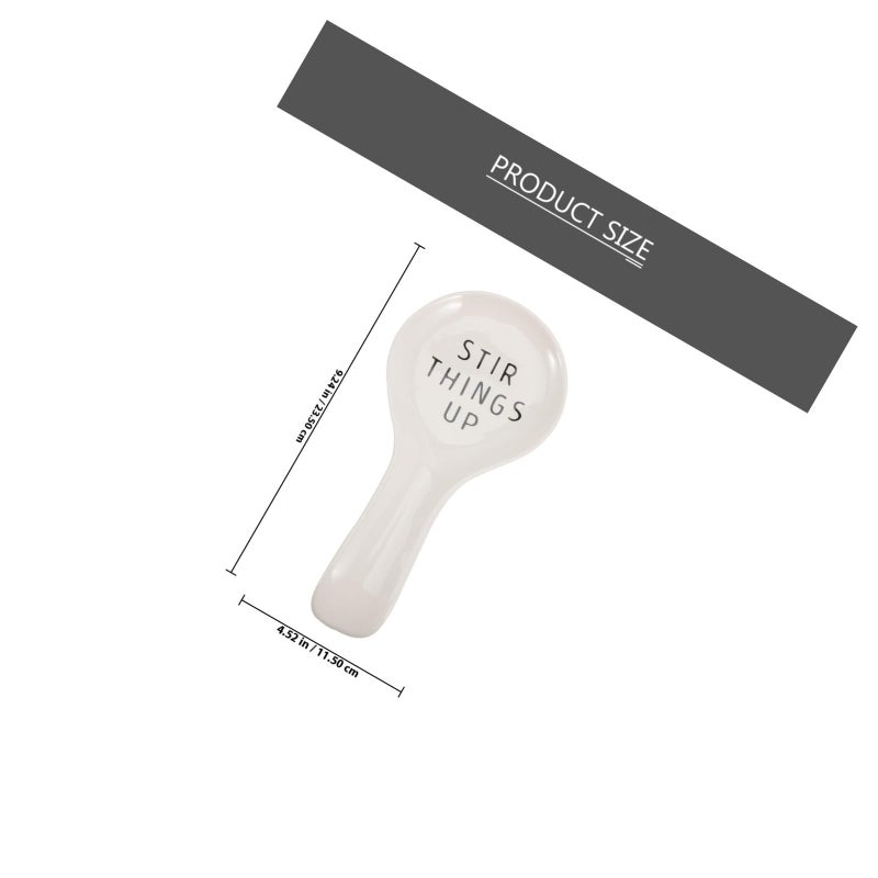 White Porcelain Ceramic Spoon Rest Sturdy Wear Resistant Kitchen Counter Holder - Image 3