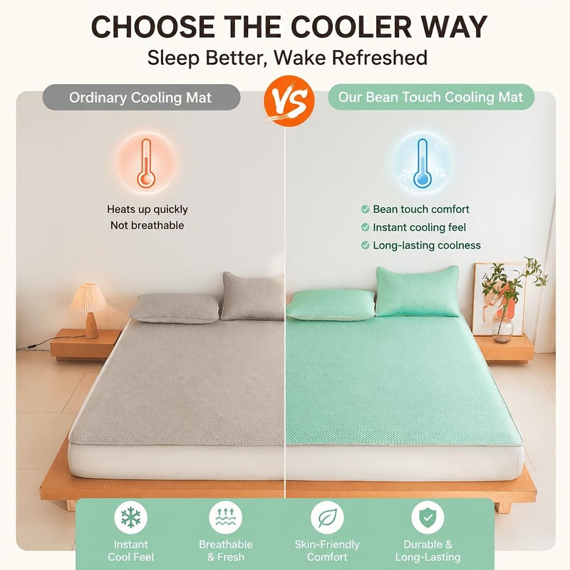 Cooling Mattress Pad Advanced Gray 78.74x90.55 Inch Single Size Summer Waffle Weave Breathable Bed Mat With 4 Corner Elastic Straps Sweat Wicking Foldable Bed Protector For Hot Sleepers Machine Washable - Image 4
