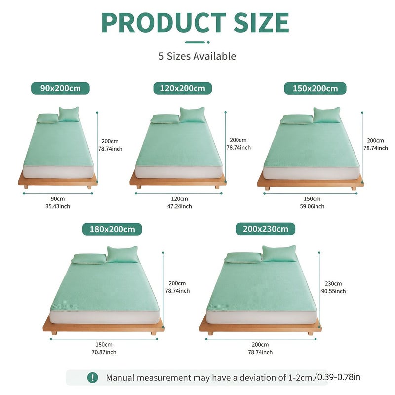 Cooling Mattress Pad Advanced Gray 78.74x90.55 Inch Single Size Summer Waffle Weave Breathable Bed Mat With 4 Corner Elastic Straps Sweat Wicking Foldable Bed Protector For Hot Sleepers Machine Washable - Image 3