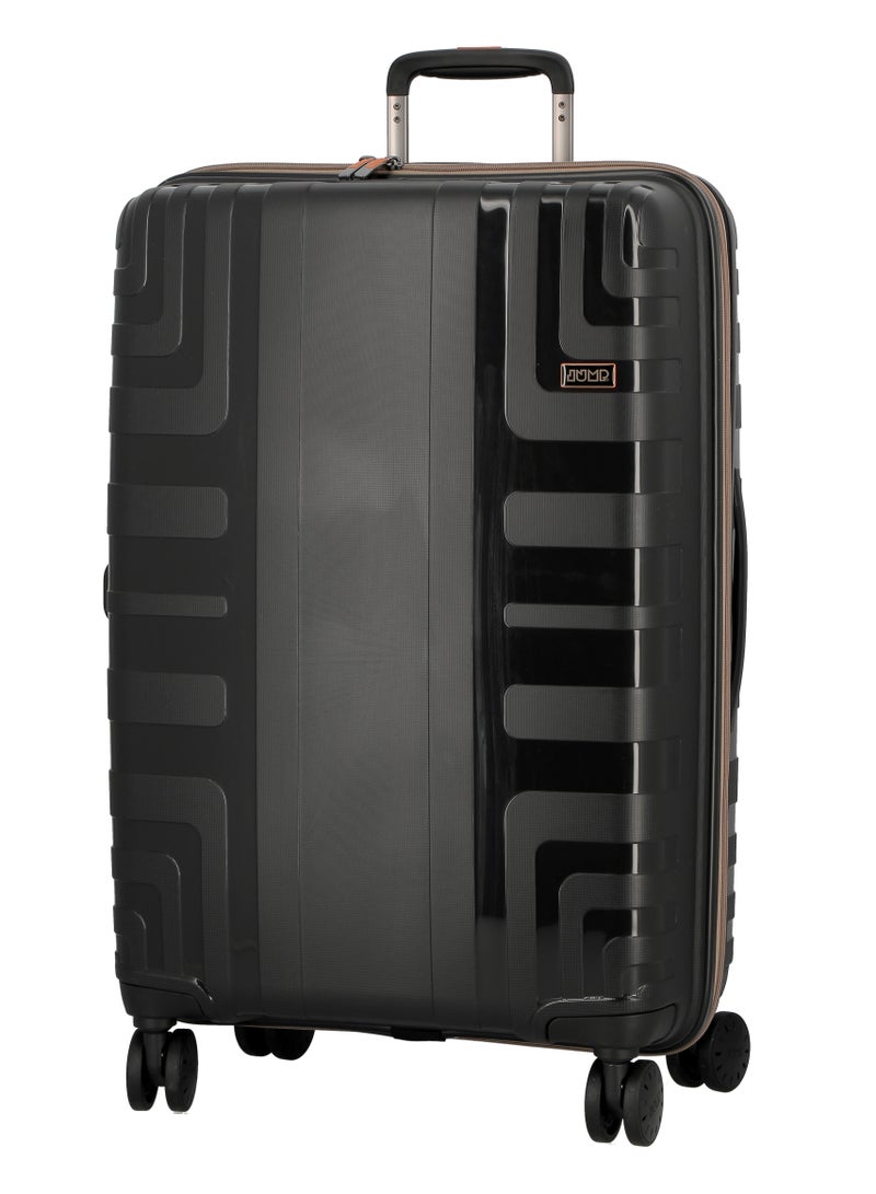 جامب كروسلاين بوليبروبيلين حقيبة أمتعة صلبة قابلة للتوسيع عربة أمتعة متوسطة 70 سم سوداء - Image 1