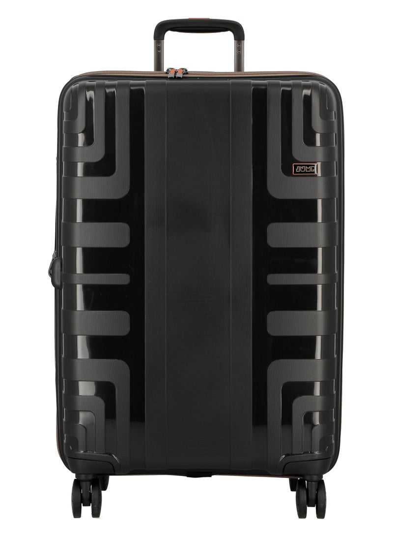 جامب كروسلاين بوليبروبيلين حقيبة أمتعة صلبة قابلة للتوسيع عربة أمتعة متوسطة 70 سم سوداء - Image 2