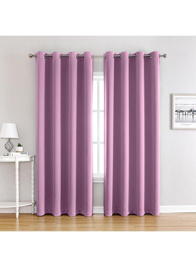 Bluejw Purple Blackout Curtains 94 Inch Length 2 Panels Set for Living Room Bedroom Back Tab Thermal Insulated 100% Black Out Linen Drapes Room Darkening Window Curtains 55 Inches Width - Image 2