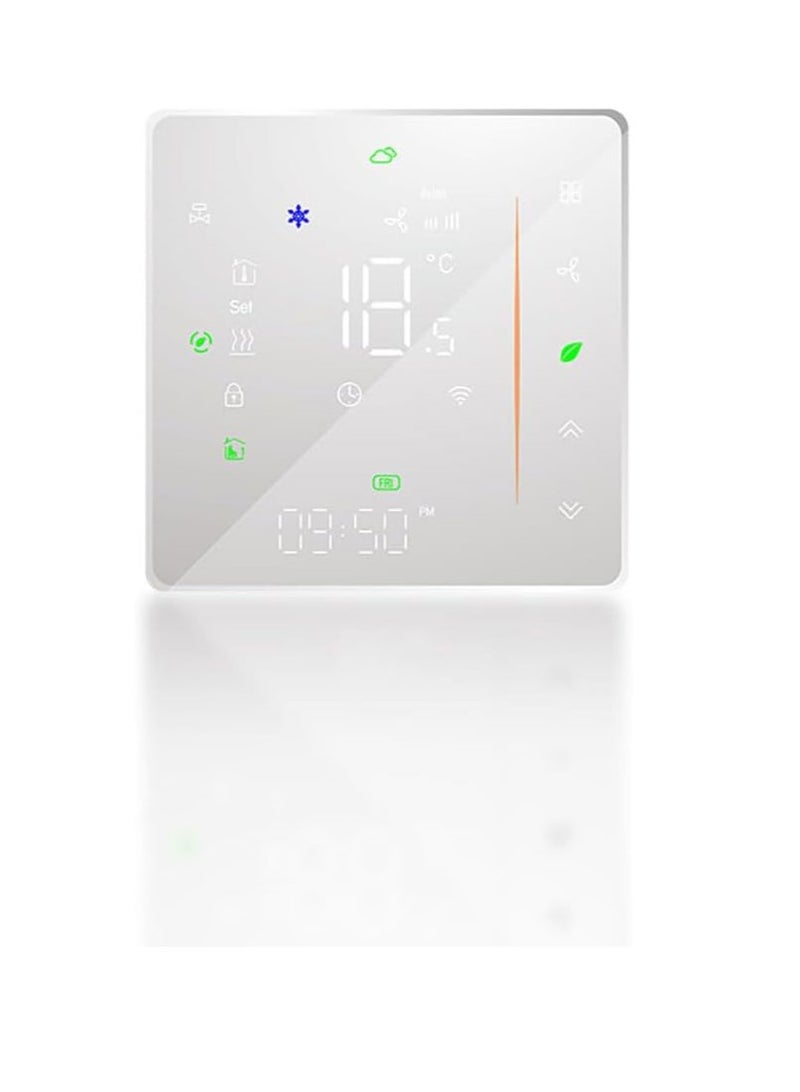 Two Pipe Wifi Voice Intelligent Room Thermostat Digital Programmable Temperature Controller for Air Conditioner (BAC-006- AW, White) - Image 2