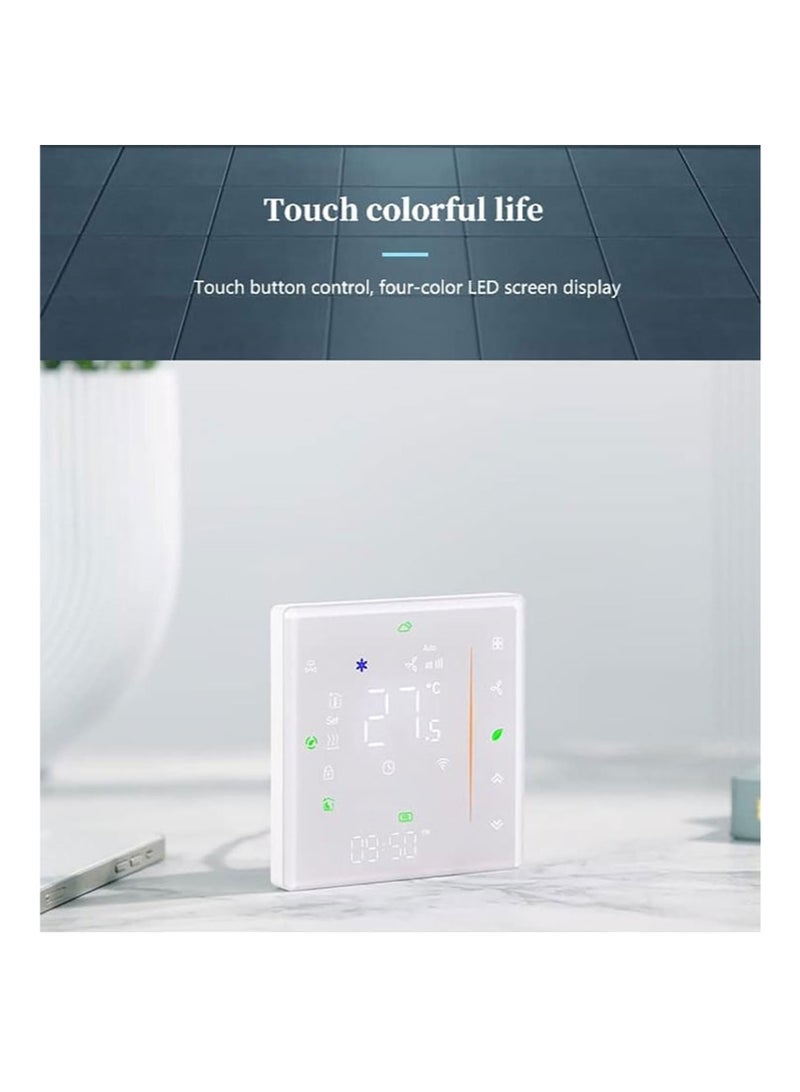 Two Pipe Wifi Voice Intelligent Room Thermostat Digital Programmable Temperature Controller for Air Conditioner (BAC-006- AW, White) - Image 3