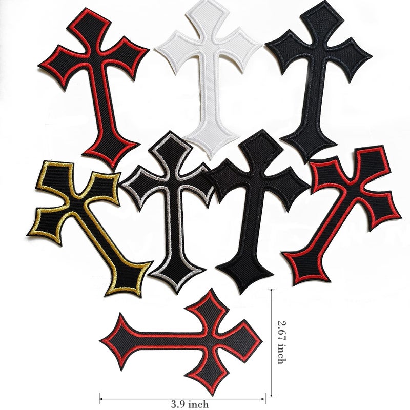 SPRT Cross Patch Iron on,10 Pieces SPRT Cross Embroidered Patches Mixed Colors Applique Crosses Patches for Clothing Jackets Backpacks Jeans - Image 4