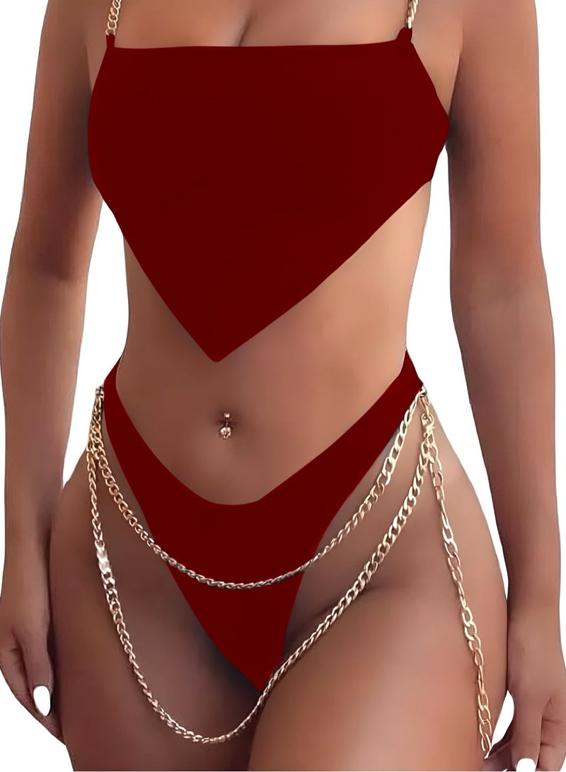 MANIKAN MANIKAN women's 2 pieces with a chain strap and a chain belt - Image 2