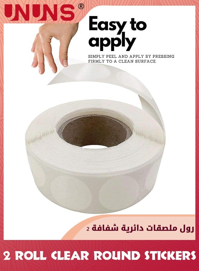 UNUNS 2000 Pcs Clear Round Stickers,2.5cm Transparent Seal Stickers,Round Seal Labels Self Adhesive Stickers,Round Stickers For Envelopes Box Gift Packaging,Clear Circle Labels-1000 Per Roll - Image 3