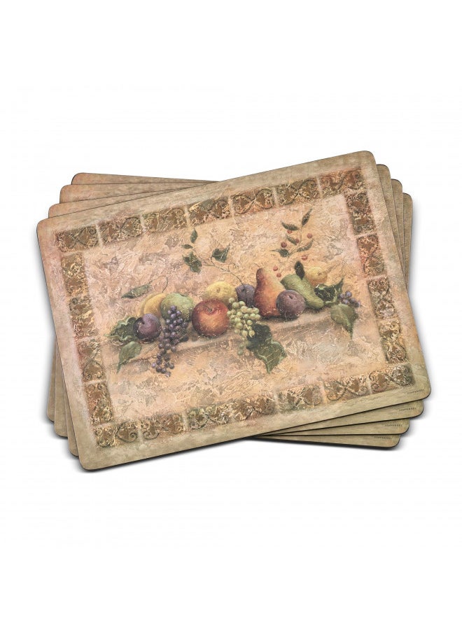 Pimpernel Tuscan Palette Collection Placemats | Set of 4 | Heat Resistant Mats | Cork-Backed Board | Hard Placemat Set for Dining Table | Measures 15.7 x 11.7