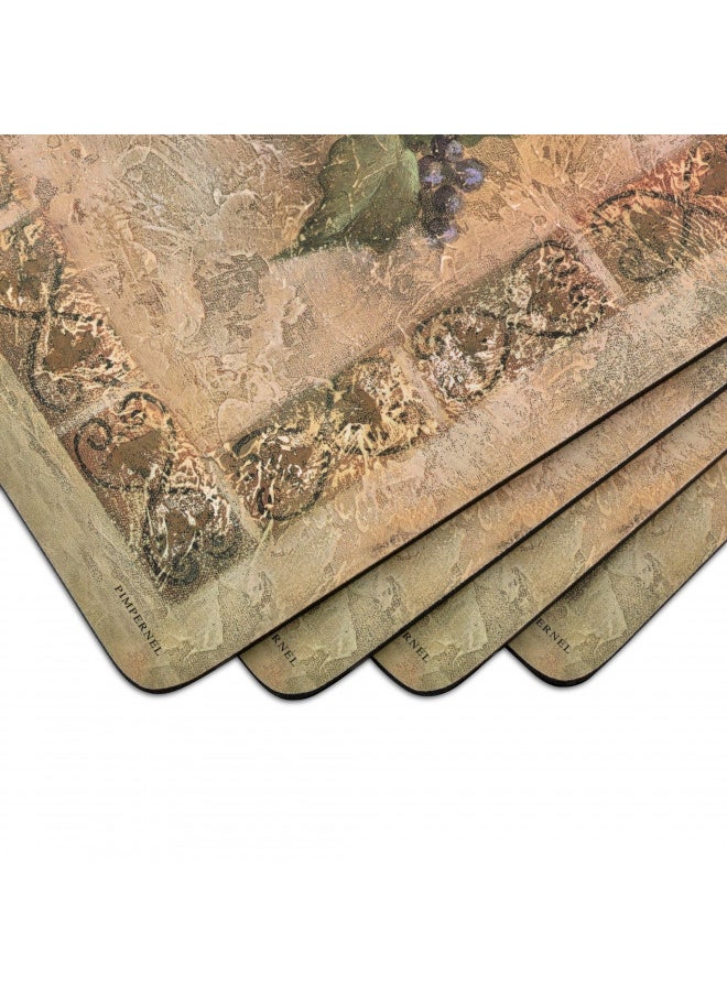 Pimpernel Tuscan Palette Collection Placemats | Set of 4 | Heat Resistant Mats | Cork-Backed Board | Hard Placemat Set for Dining Table | Measures 15.7 x 11.7