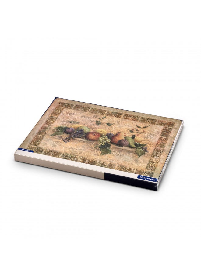 Pimpernel Tuscan Palette Collection Placemats | Set of 4 | Heat Resistant Mats | Cork-Backed Board | Hard Placemat Set for Dining Table | Measures 15.7 x 11.7
