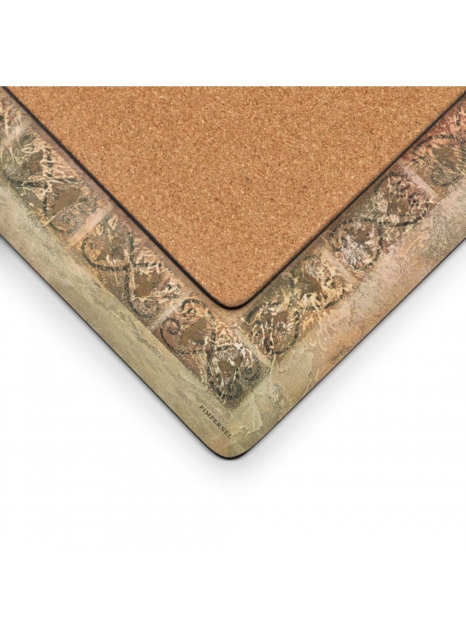 Pimpernel Tuscan Palette Collection Placemats | Set of 4 | Heat Resistant Mats | Cork-Backed Board | Hard Placemat Set for Dining Table | Measures 15.7 x 11.7