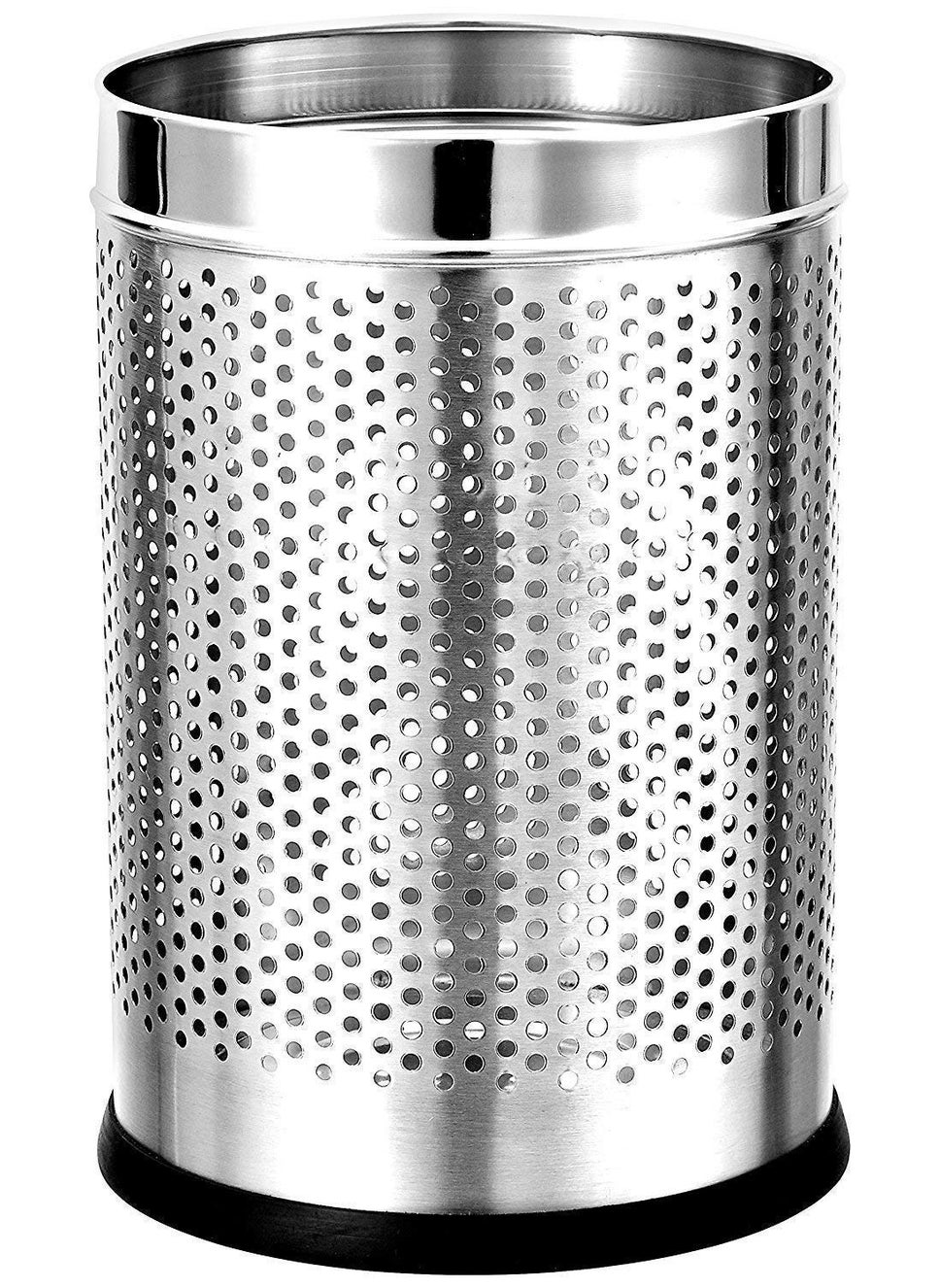 Stainless Steel Stainless Steel Zero to Infinity Stainless Steel Perforated Round Dustbin for Dry Waste (Medium 7"X12"inch, Silver) Stainless Steel,Open top  - Image 1