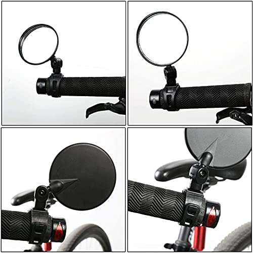 Linist Bicycle Mirror, Bicycle Cycling Rear View Safe Mirrors, Adjustable Rotatable Handlebars Mounted Plastic Convex Mirror for Cycle (1 Pair) - Image 2
