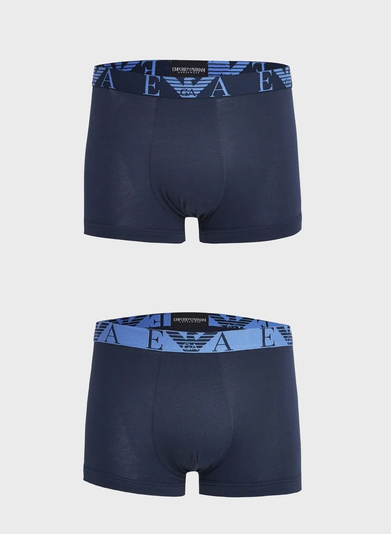EMPORIO ARMANI 2 Pack Logo Band Assorted Trunks