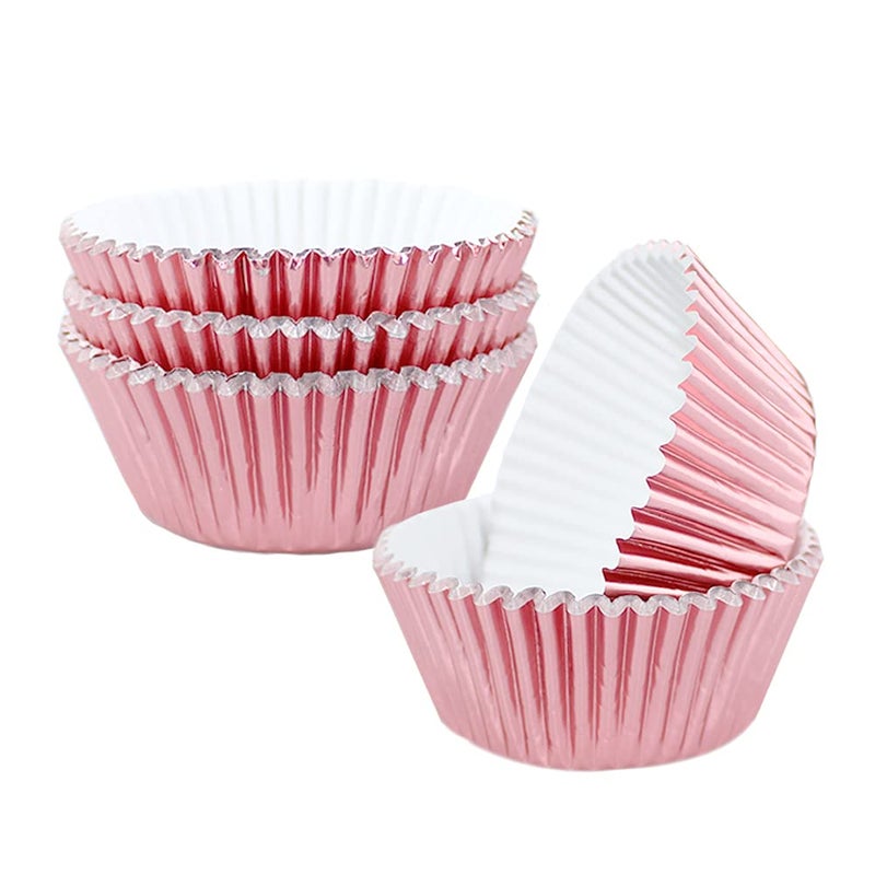 Golf Rose Gold Cupcake LinersGOLF 100Pcs Standard Size Rose Gold Foil Cupcake Liners Wrappers Metallic Baking CupsMuffin Paper Cases