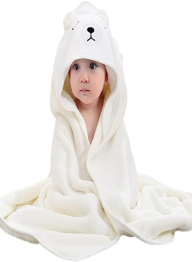 CUTEABLY Baby Towels with Hooded Ultra Soft Towels Newborn, Unique Animal Design for Boys and Girls (White) - Image 1