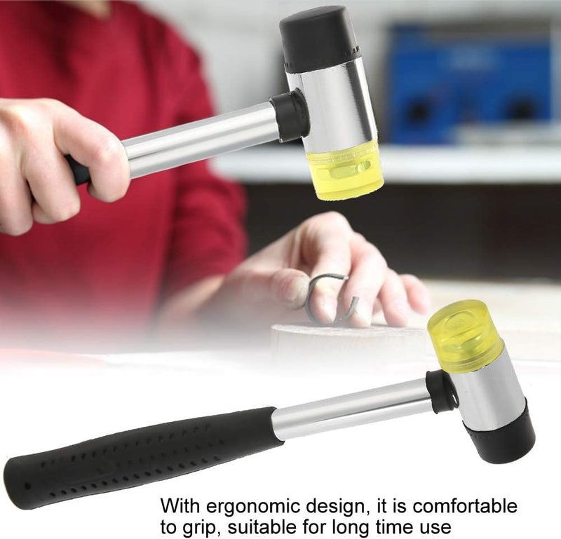 klarako Rubber Mallet, Double-Sided Rubber Hammer with Multi-Functional Handle, 25Mm Steel Head Jewelry Making Tool with Steel Handle - Image 2