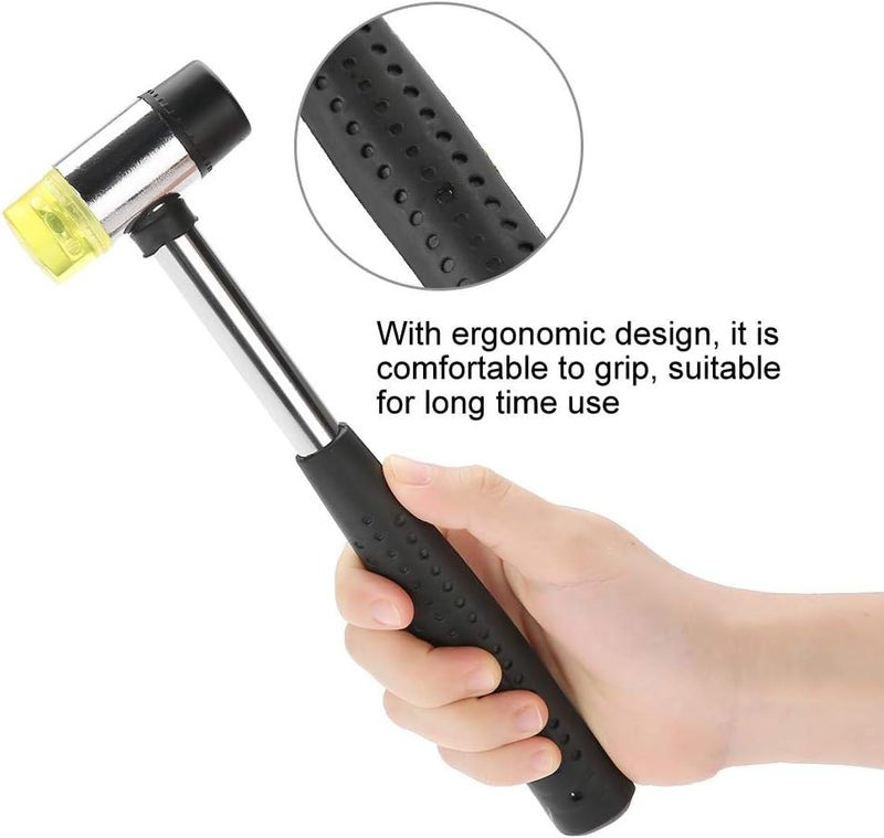 klarako Rubber Mallet, Double-Sided Rubber Hammer with Multi-Functional Handle, 25Mm Steel Head Jewelry Making Tool with Steel Handle - Image 4