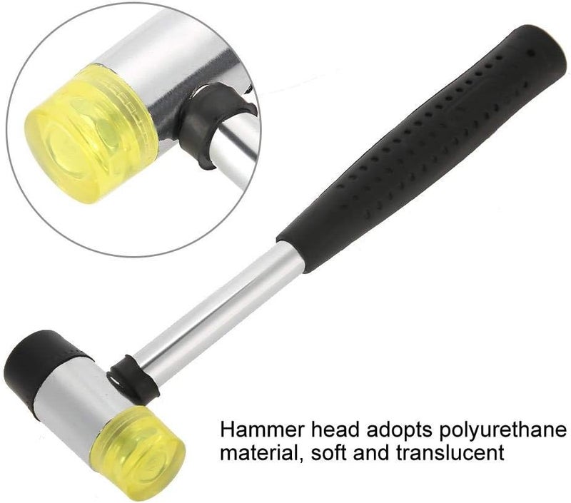 klarako Rubber Mallet, Double-Sided Rubber Hammer with Multi-Functional Handle, 25Mm Steel Head Jewelry Making Tool with Steel Handle - Image 3