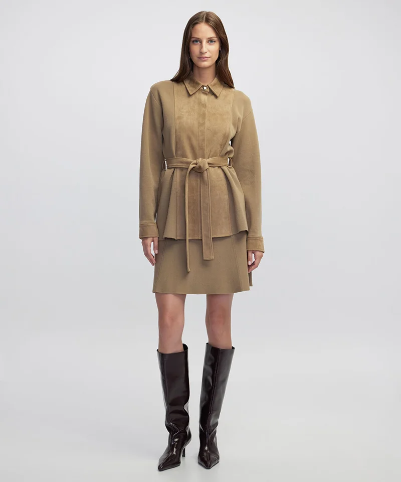 Ipekyol  Mixed Media Belted Jacket for Women | Best Price UAE