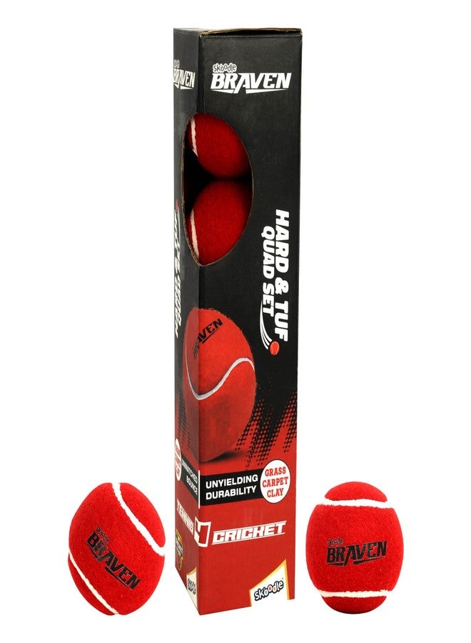 SKOODLE Braven TENNIS4CRICKET Tennis Ball for Cricket Tournament Hard & Tuf Ball |Street Match Cricket Ball Tennis for Lawn Cricket|Soft Tennis Balls|(Set of 4) - Image 4