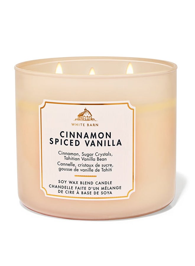Bath & Body Works Cinnamon Spiced Vanilla 3- Wick Jar Candle 411g - Image 1
