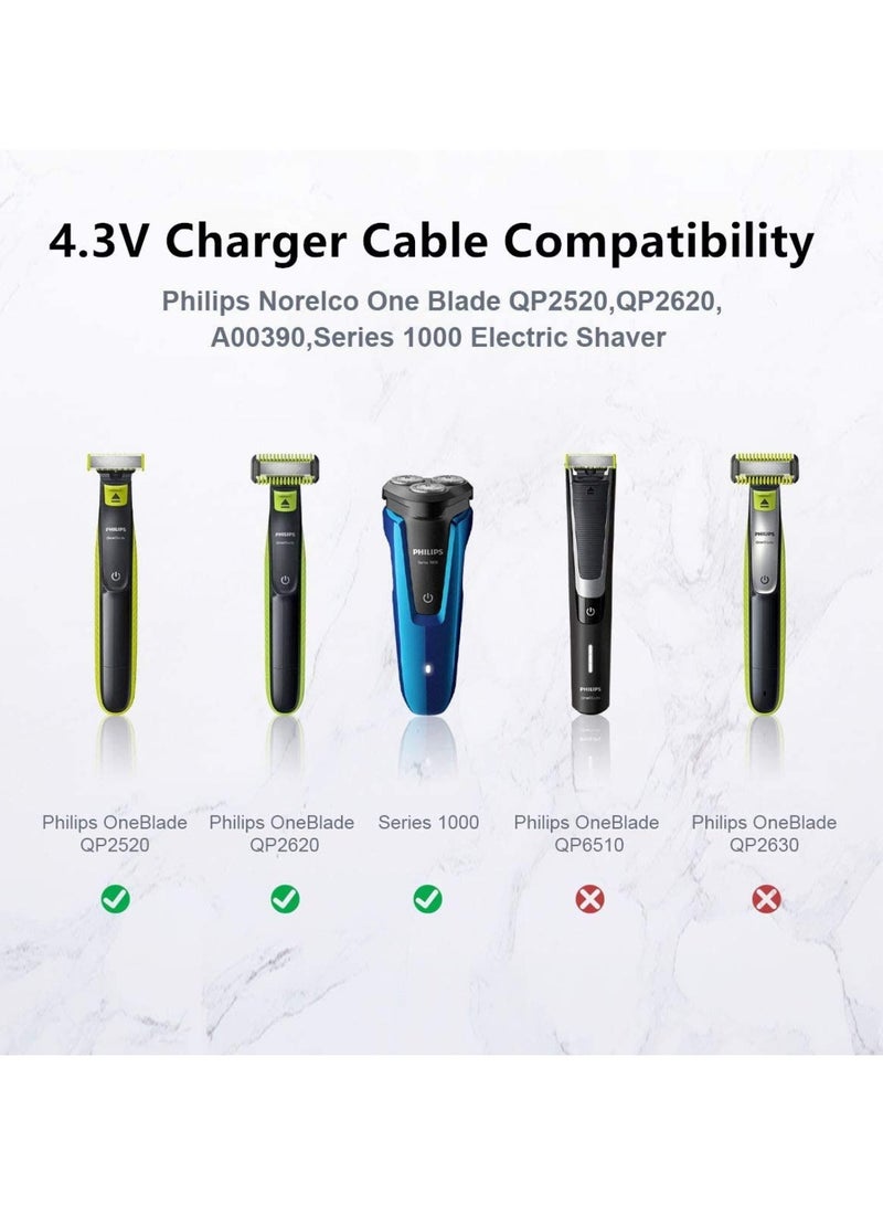 4.3V Charger Cable for Philips Shaver, USB Replacement Power Cord for Philips Norelco OneBlade Razor Chargers A00390 QP2520/90/70/RQ320/RQ328/RQ330/RQ331 Electric Shavers Accessories - Image 2
