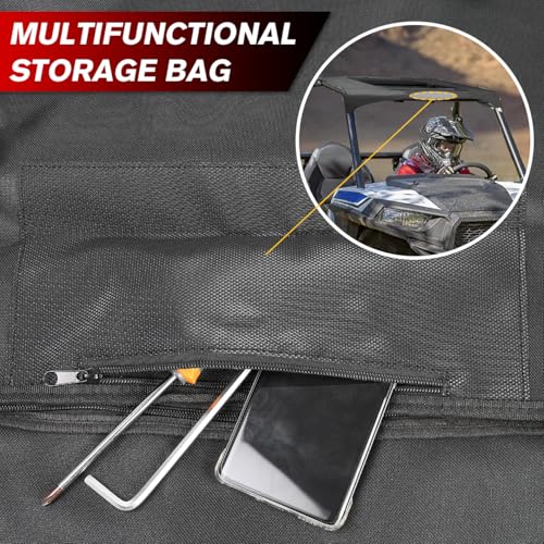 MFC Soft Canvas Roof Top Compatible with for 2014-2023 UTV Polaris RZR 900 900S 1000 S XP1000 Turbo 2 Seater Soft Top Roof Sun Visor Replacement for Part Number 2883073 - Image 4