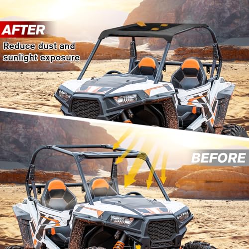 MFC Soft Canvas Roof Top Compatible with for 2014-2023 UTV Polaris RZR 900 900S 1000 S XP1000 Turbo 2 Seater Soft Top Roof Sun Visor Replacement for Part Number 2883073 - Image 5