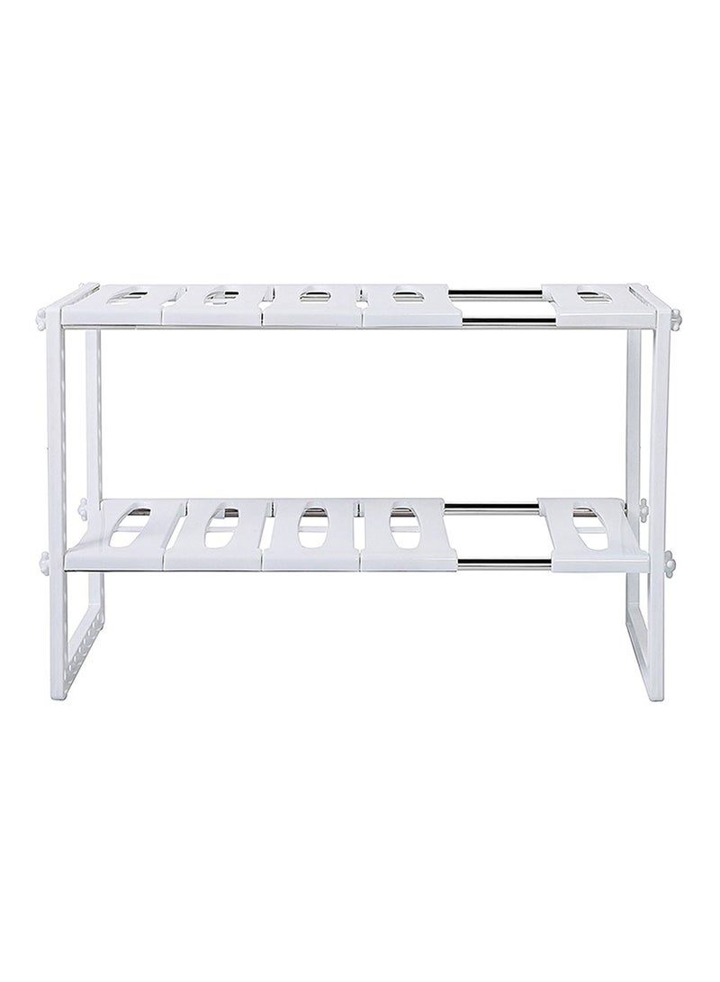 DubaiGallery Under Sink Organizer:2 Tiers,Expandable,Adjustable Shelf Organizer, Bathroom Kitchen Shelf Rack for Pots,Pans,Cleaner,Stainless Steel Cabinet Organizer... - Image 3