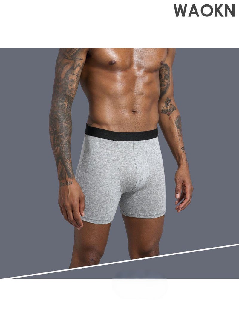 WAOKN 4 Pack Over Size Men's Underwear Modal Flat Corner Pants, Extended Fitness Underwear, Breathable and Non stuffy Fashion Anti-Chafing Stretch Cotton, Breathable Stretch Cotton Moisture-Wicking Underwear - Image 5