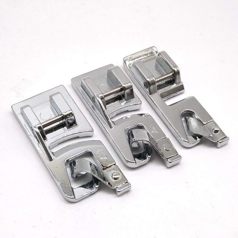HONEYSEW Rolled Hem Foot Hemming Presser Foot Kit for Sewing Rolled Hemmer Pressure Foot for Brother Singer and Other Sewing Machine 3Size Narrow Rolled Hem Foot - Image 3