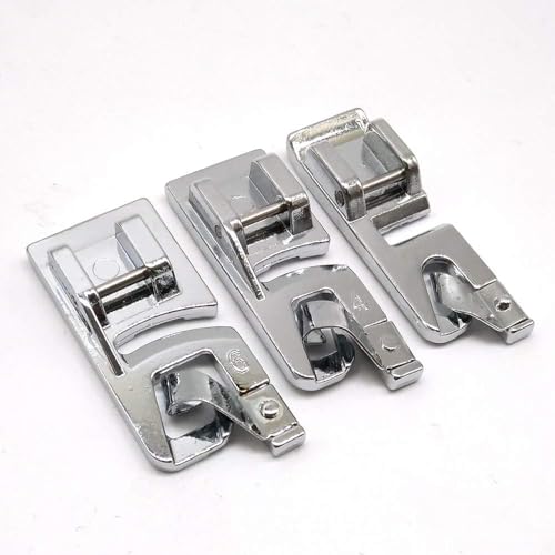 HONEYSEW Rolled Hem Foot Hemming Presser Foot Kit for Sewing Rolled Hemmer Pressure Foot for Brother Singer and Other Sewing Machine 3Size Narrow Rolled Hem Foot - Image 1