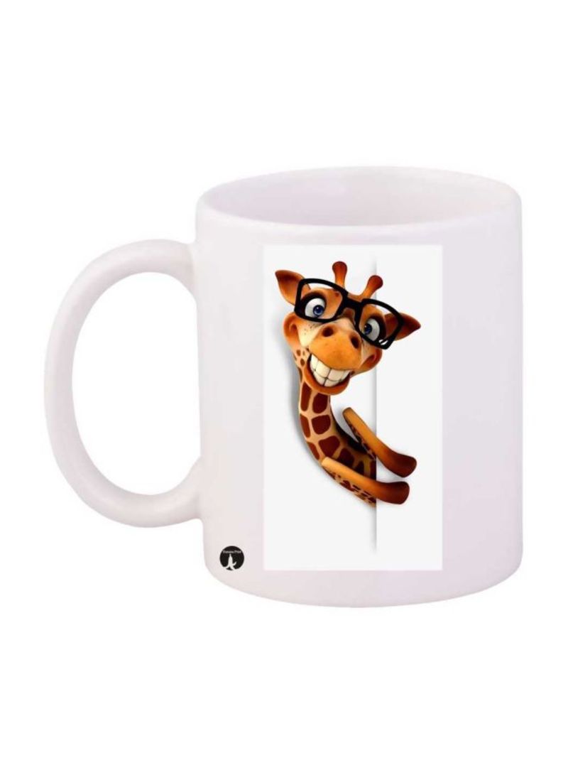 RKN Giraffe Printed Mug White/Brown/Yellow Standard Size
