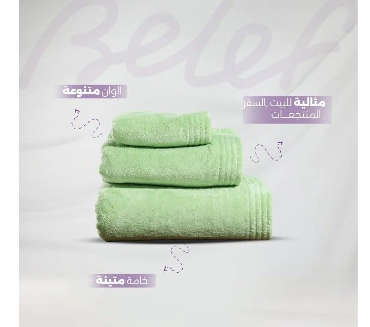 Relef Classic Hand Towel 50X90 cm, Pistachio Green - 1 Piece - Image 2