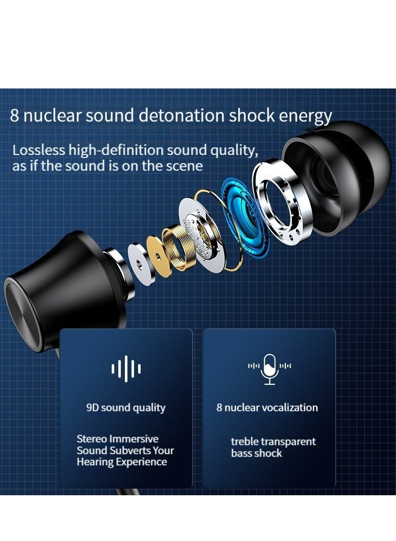 New A58 Hanging Neck Bluetooth Headset In-ear Neck Hanging Long Standby With Magnetic Suction Earphone Blue Headphones  - Image 3
