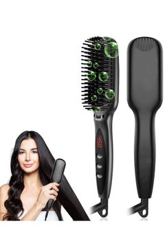 Ionic Hair Straightening Brush,with Anti-Scald and Auto Temperature Lock, PTC Ceramic Hair Straightener Comb for Women,Multifunctional Hair Comb Beard Straightener Brush 3-in-1 for Men