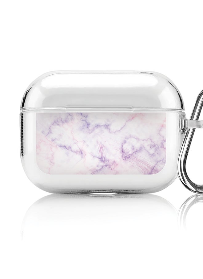 Stylizedd - Classic Clear printed Case for Apple AirPods Pro 2nd Generation Thin Transparent Cover [Designed for Apple AirPods Pro 2nd Generation] - Marble Print Cotton Candy - Image 1